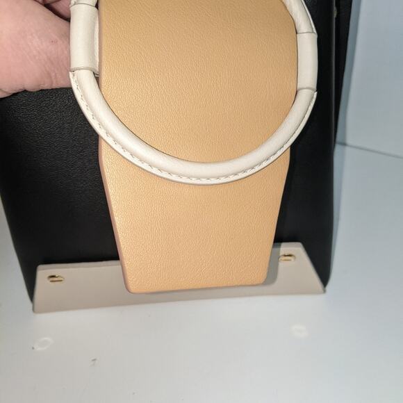 Yuzefi Delila Mini Bag Black Tan Colorblock Leather Crossbody& Chain Strap Spain - Picture 13 of 16